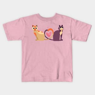 Cute Cat Couple Kids T-Shirt